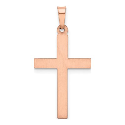 14K Rose Gold Hollow Cross Pendant – view 5