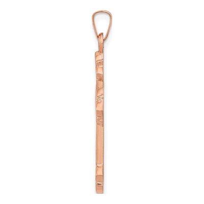 14K Rose Gold Fleur de Lis Cross Pendant – view 3