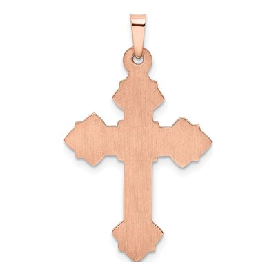 14K Rose Gold Fleur de Lis Cross Pendant – view 5