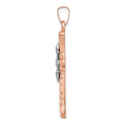 14K Two-Tone Gold 1/20 ct tw Diamond Cross Pendant – view 3
