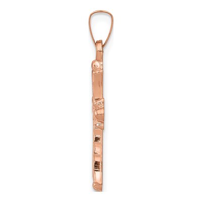 14K Rose Gold Heart Hollow Cross Pendant – view 3