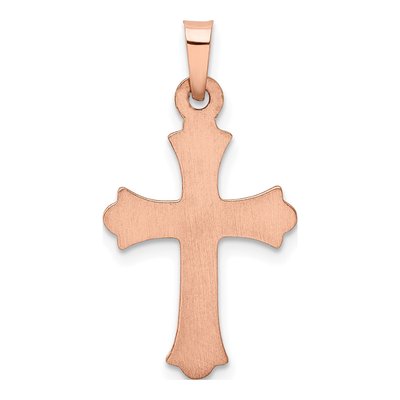 14K Rose Gold Heart Hollow Cross Pendant – view 5