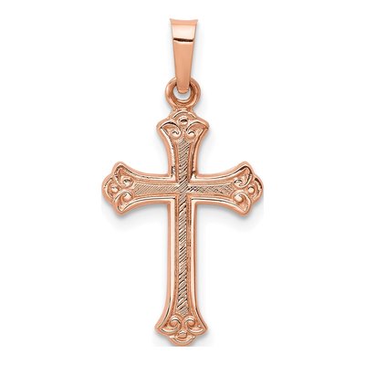14K Rose Gold Cross Pendant