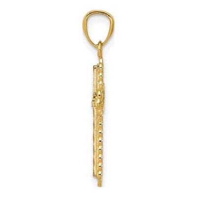 14K Yellow Gold Diamond-Cut Cross Pendant – view 3