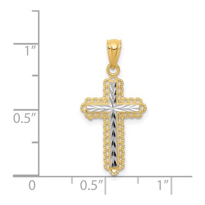 14K Yellow Gold Diamond-Cut Cross Pendant – view 4