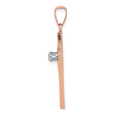 14K Rose Gold Diamond Cross Pendant – view 3
