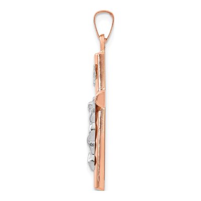 14K Two-Tone Gold Hollow Crucifix Pendant – view 3