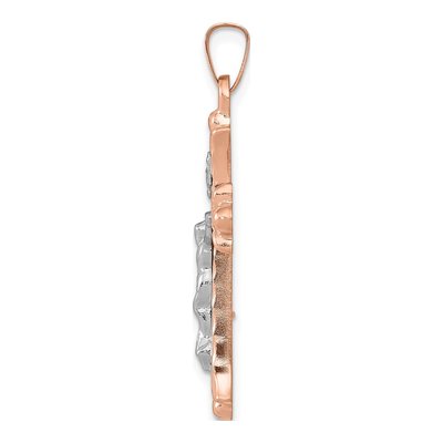 14K Two-Tone Gold Hollow Crucifix Pendant – view 3