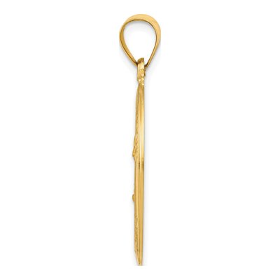 14K Yellow Gold Sacred Heart of Jesus Medal Hollow Pendant – view 3