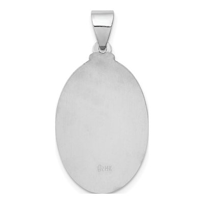 14K White Gold Sacred Heart Jesus Oval Pendant – view 5