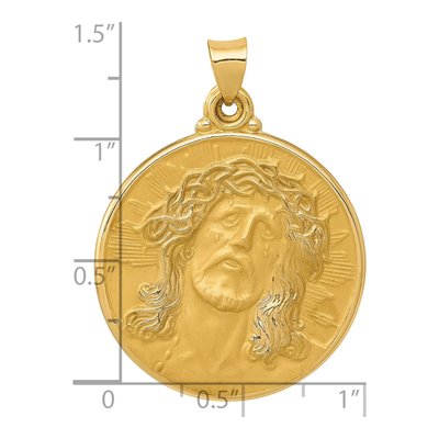 14K Yellow Gold Face of Jesus Medal Pendant – view 4