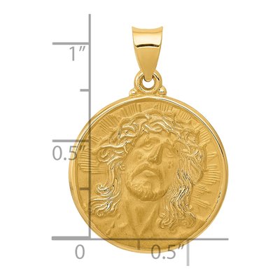 14K Yellow Gold Face of Jesus Medal Pendant – view 4
