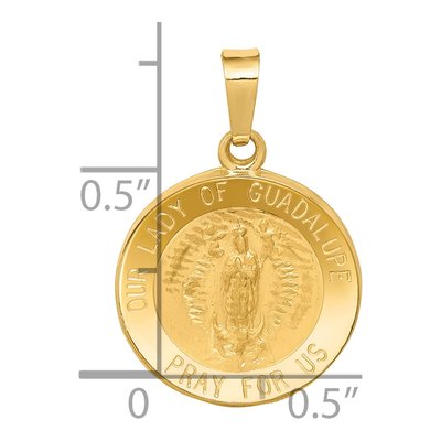 14K Yellow Gold Our of Guadalupe Medal Pendant – view 4