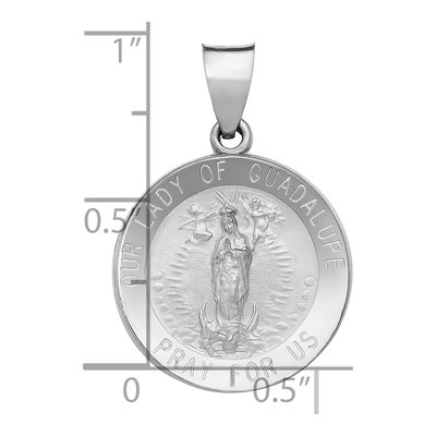 14K White Gold Our of Guadalupe Medal Pendant – view 4
