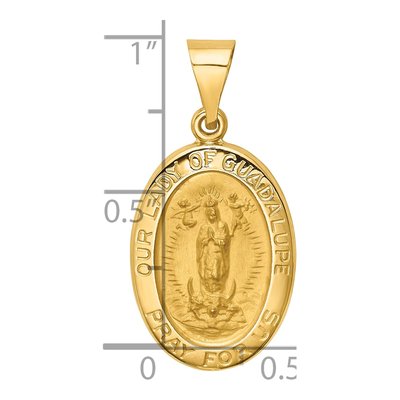 14K Yellow Gold Our of Guadalupe Medal Pendant – view 4