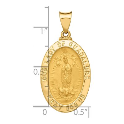 14K Yellow Gold Our of Guadalupe Medal Pendant – view 4