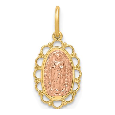 14K Two-Tone Gold Our of Guadalupe Pendant