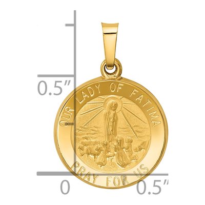 14K Yellow Gold Our of Fatima Medal Pendant – view 4