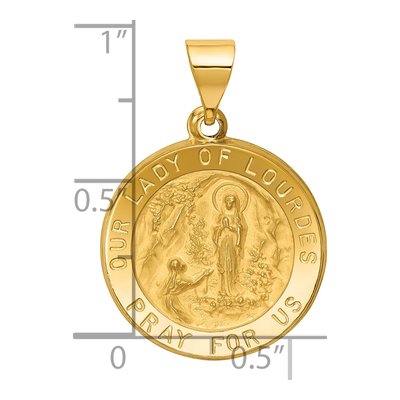 14K Yellow Gold Our of Lourdes Medal Pendant – view 4