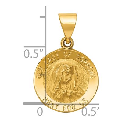 14K Yellow Gold Our of Sorrows Medal Pendant – view 4