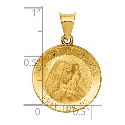 14K Yellow Gold Our of Sorrows Medal Pendant – view 4