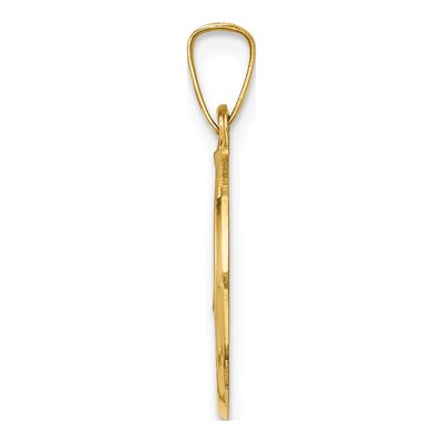 14K Yellow Gold Caridad Del Cobre Medal Hollow Pendant – view 3