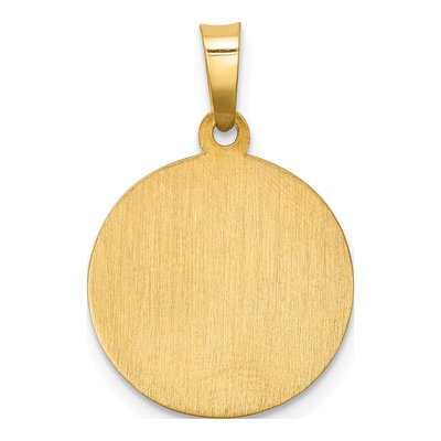 14K Yellow Gold Caridad Del Cobre Medal Hollow Pendant – view 5