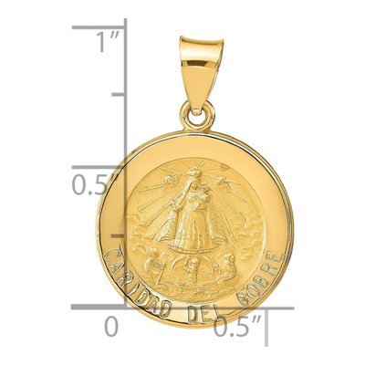 14K Yellow Gold Caridad Del Cobre Medal Pendant – view 5