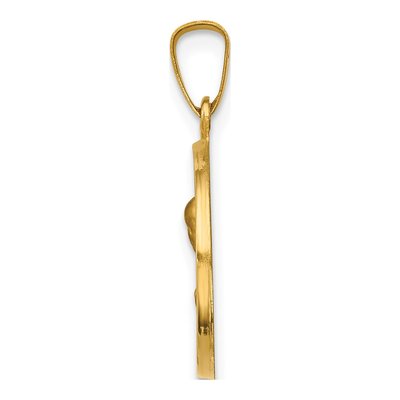 14K Yellow Gold Sacred Heart of Mary Medal Hollow Pendant – view 3
