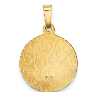 14K Yellow Gold Sacred Heart of Mary Medal Hollow Pendant – view 4