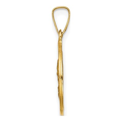 14K Yellow Gold CZ Matka Boska Czestochowska Medal Pendant – view 3