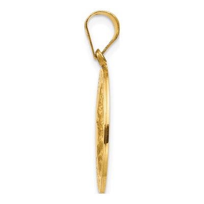 14K Yellow Gold CZ Our of Czestochowska Medal Pendant – view 3