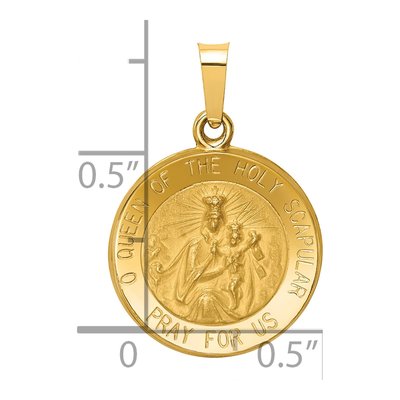 14K Yellow Gold Queen of Holy Scapular Medal Pendant – view 5