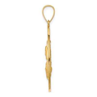 14K Yellow Gold Queen of Holy Scapular Medal Pendant – view 3