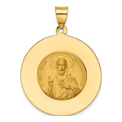 14K Yellow Gold Queen of Holy Scapular Medal Pendant – view 4