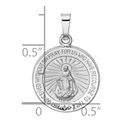 14K White Gold Miraculous Medal Pendant – view 4