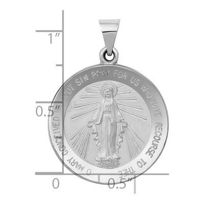 14K White Gold Miraculous Medal Pendant – view 4