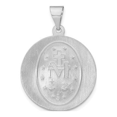 14K White Gold Miraculous Medal Pendant – view 5