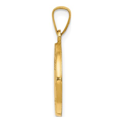14K Yellow Gold Our Guardian Angel Medal Hollow Pendant – view 3