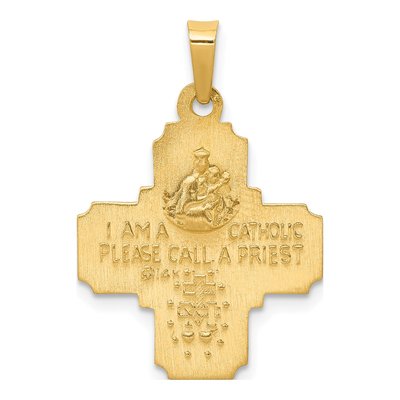 14K Yellow Gold Hollow Four-Way Medal Pendant – view 4
