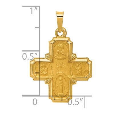 14K Yellow Gold Hollow Four-Way Medal Pendant – view 5