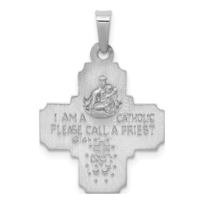 14K White Gold Four-Way Medal Pendant – view 4