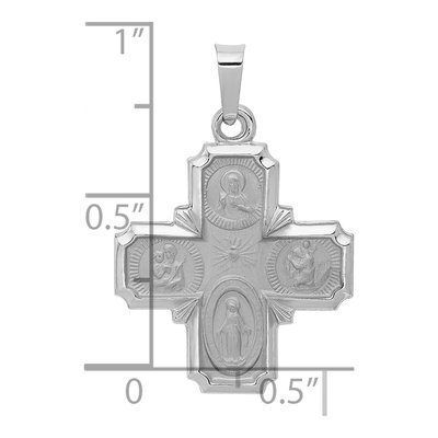 14K White Gold Four-Way Medal Pendant – view 5