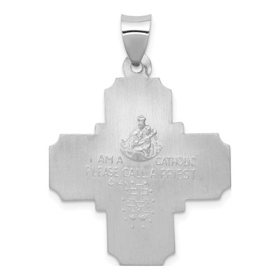 14K White Gold Four-Way Religious Medal Pendant – view 4