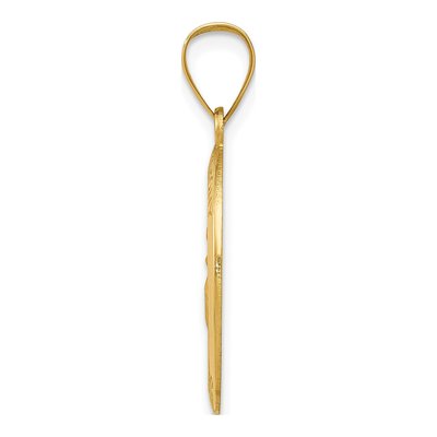 14K Yellow Gold St Anthony Medal Hollow Pendant – view 3