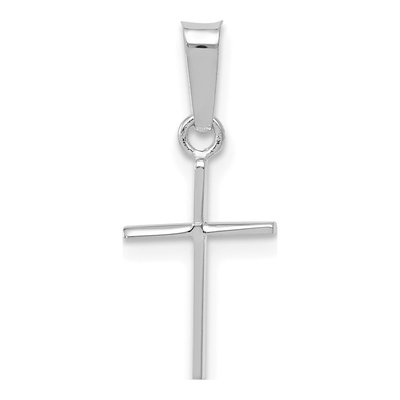 14K White Gold Cross Pendant