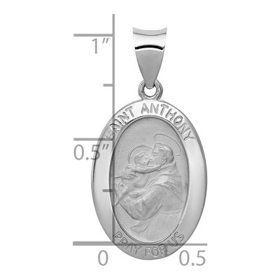 14K White Gold St Anthony Medal Pendant – view 4