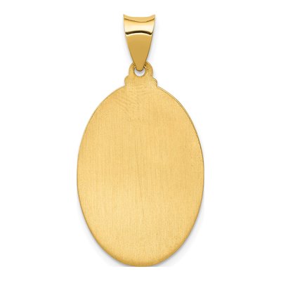 14K Yellow Gold St Anthony Medal Oval Pendant – view 5
