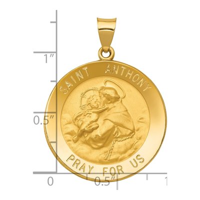 14K Yellow Gold St Anthony Medal Pendant – view 4