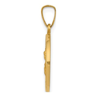 14K Yellow Gold St Barbara Medal Pendant – view 3